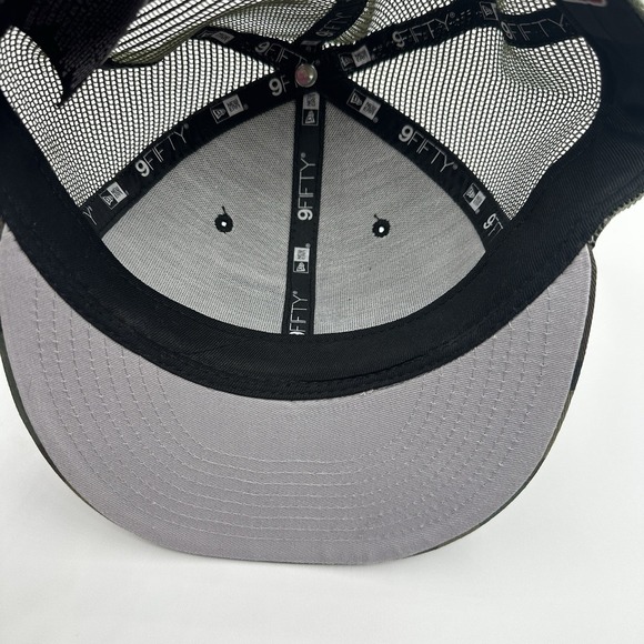 Utah Jazz Trucker Hat New Era 9Fifty Snapback Woodland Camo Black Note NBA NWOT - Picture 8 of 8